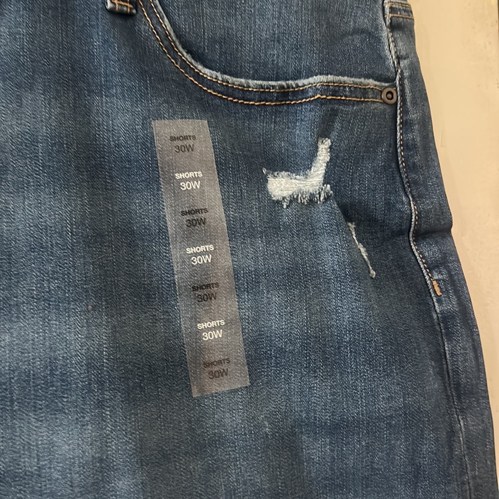 *FINAL* SONOMA HIGH RISE DENIM SHORTS: BLUE: DISTRESSED: NEW WITH TAGS: SIZE 30W - Picture 2 of 5
